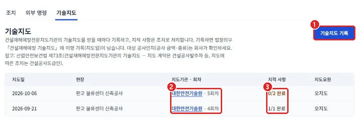 그림 3-30 기술지도 목록